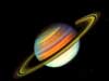 Снимок Сатурна в условных цветах, сделанный с расстояния 34 млн. км (12кб)