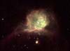  Область звездообразования Хаббл-X: эмиссионная туманность скрывает внутри себя яркие массивные новорожденные звезды. 
            (27кб)